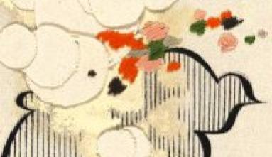 seona hong painting of boulder shapes and black ink